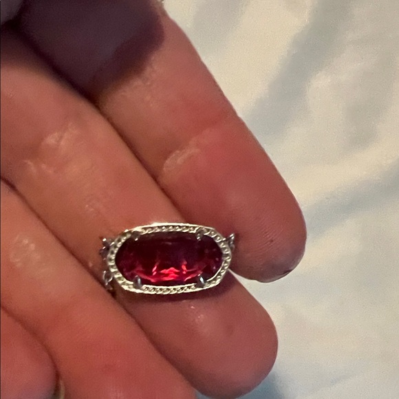 Kendra Scott Silver Necklace with Red Pendant - Picture 5 of 5